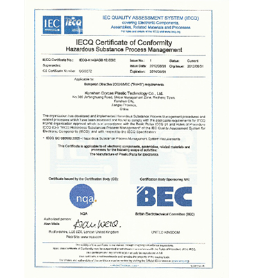 有害物質(zhì)保證體系QC080000